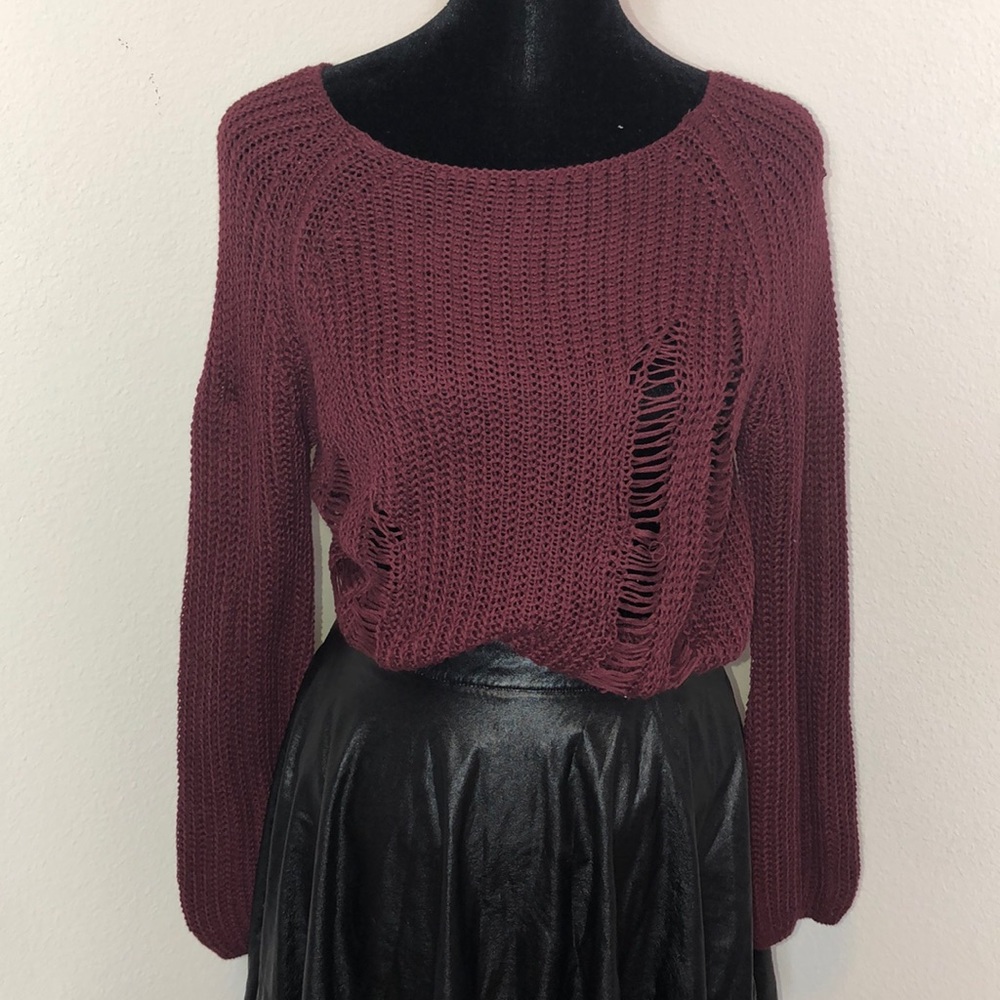 Burgundy Trendy Sweater